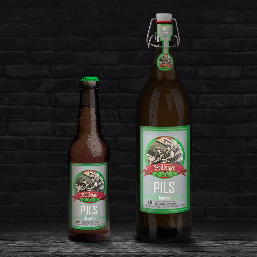 Böllberger Pils 0,33l und 1,00l Flaschen Regionales Bier aus Halle (Saale)